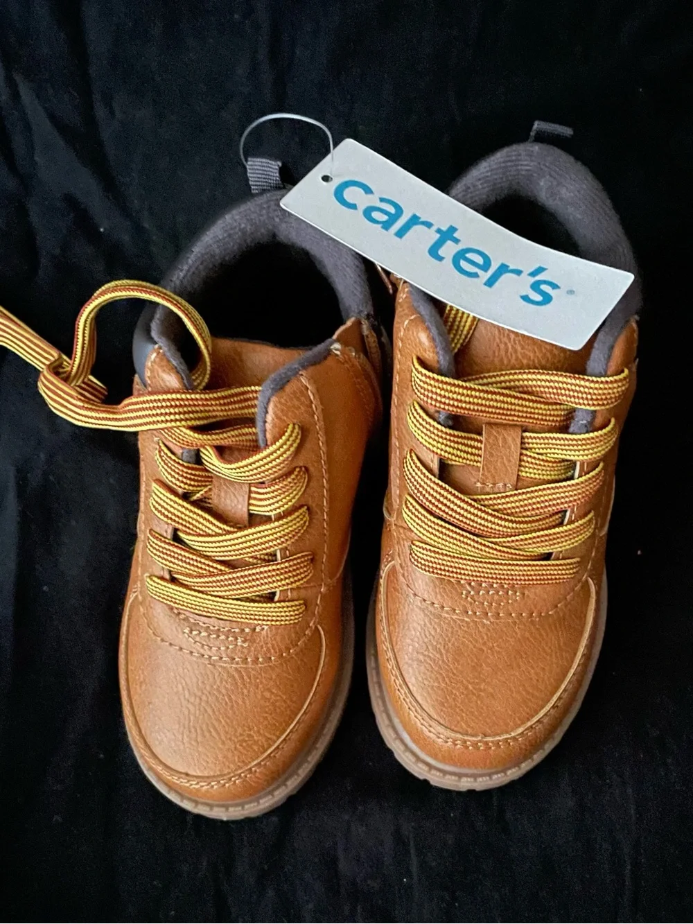 New Carter's Brown/Tan toddler boy Lace-Up Boot with Side Zip size 8